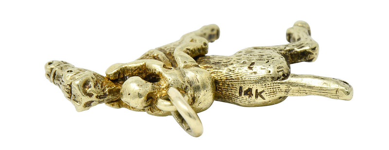 Art Nouveau 14 Karat Gold Racehorse & Jockey Charmcharm - Wilson's Estate Jewelry