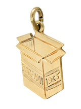 1923 Early Art Deco 14 Karat Gold Dorfman Box Charmcharm - Wilson's Estate Jewelry