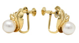 Mikimoto Retro Cultured Pearl 14 Karat Gold Screwback EarringsEarrings - Wilson's Estate Jewelry