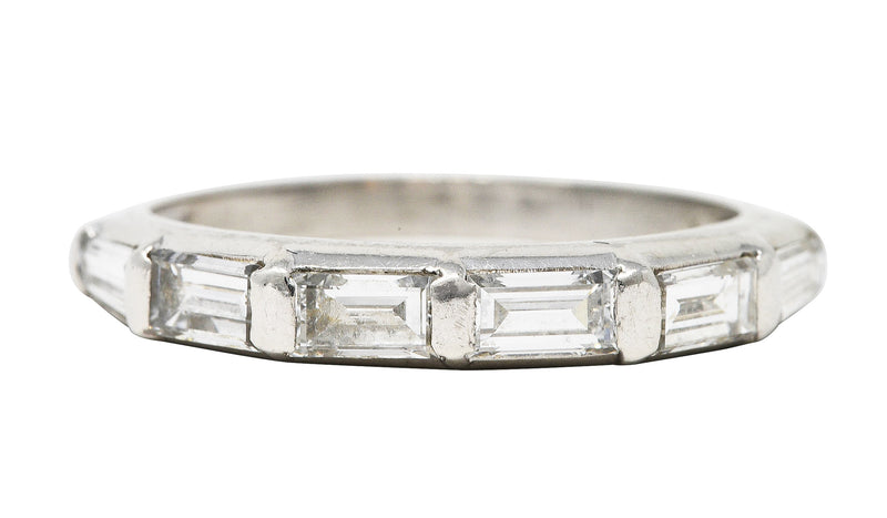 Mid-Century 1.00 CTW Baguette Diamond Platinum Wedding Band RingRing - Wilson's Estate Jewelry