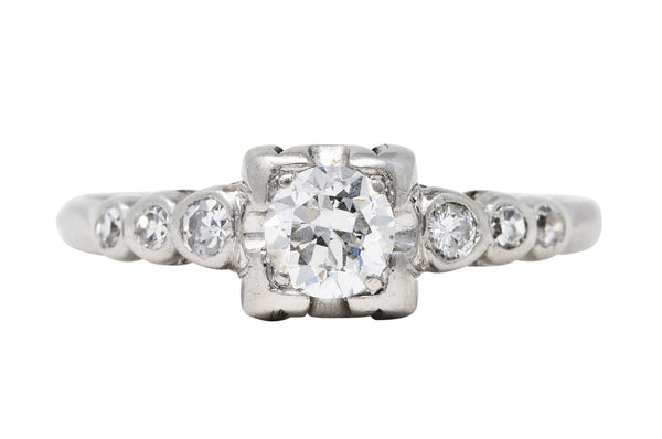 1950's Mid-Century 0.50 CTW Diamond Platinum Engagement RingRing - Wilson's Estate Jewelry