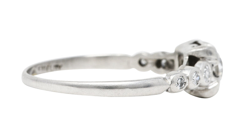 1950's Mid-Century 0.50 CTW Diamond Platinum Engagement RingRing - Wilson's Estate Jewelry