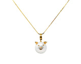 South Sea Pearl Diamond 18 Karat Yellow Gold Pig Pendant NecklaceNecklace - Wilson's Estate Jewelry