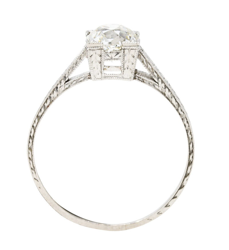 Art Deco 1.00 CTW Diamond Platinum Wheat Engagement RingRing - Wilson's Estate Jewelry