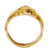 1890 Victorian Diamond Ruby 14 Karat Gold Eagle RingRing - Wilson's Estate Jewelry