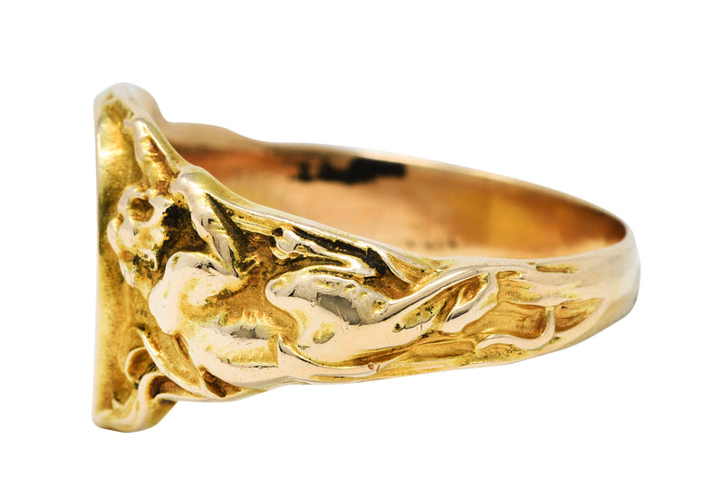 Garnet Jaguar Ring 18K Yellow - Casa de Oro Jewelers