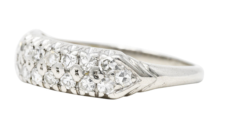 Late Art Deco 0.50 CTW Single Cut Diamond Platinum Cluster Band RingRing - Wilson's Estate Jewelry