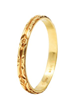 Sloves & Co. Early Art Deco 14 Karat Yellow Gold Floral Band RingRing - Wilson's Estate Jewelry