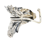 1970's Buccellati Sterling Silver Prestigi Leaf Cuff Braceletbracelet - Wilson's Estate Jewelry
