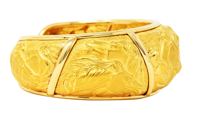 Carrera y Carrera 18 Karat Yellow Gold Ecuestre Horse Cuff BraceletBracelet - Wilson's Estate Jewelry