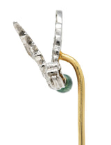 Mcteigue Vintage Diamond Enamel Platinum 18 Karat Gold Mallard Duck Stickpin Wilson's Estate Jewelry