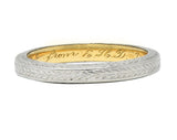 Edwardian 1912 18 Karat Two-Tone Gold Wheat Antique Wedding Band Ring