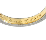 Edwardian 1912 18 Karat Two-Tone Gold Wheat Antique Wedding Band Ring