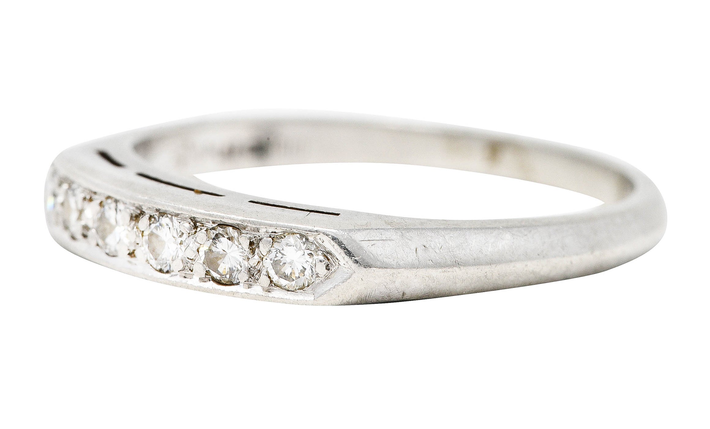 Mid-Century 0.25 CTW Diamond Platinum Anniversary Band RingRing - Wilson's Estate Jewelry