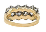 Victorian 1.61 CTW Old European Cut Diamond 10 Karat Two-Tone Gold Antique Cluster Band Ring Wilson's Estate Jewelry