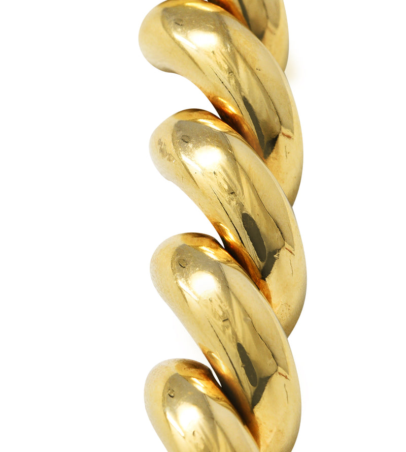 Tiffany & Co. 1960's Modernist 14 Karat Yellow Gold Twist Link Vintage Chain Necklace Wilson's Estate Jewelry