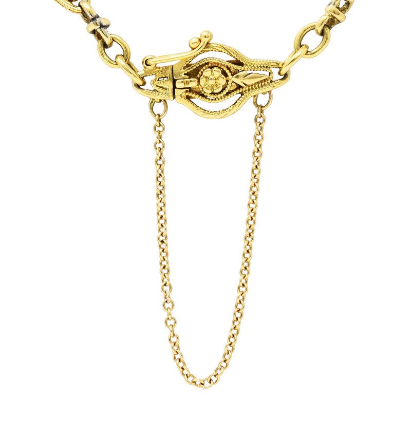 French Victorian 18 Karat Yellow Gold Floral Link BraceletBracelet - Wilson's Estate Jewelry