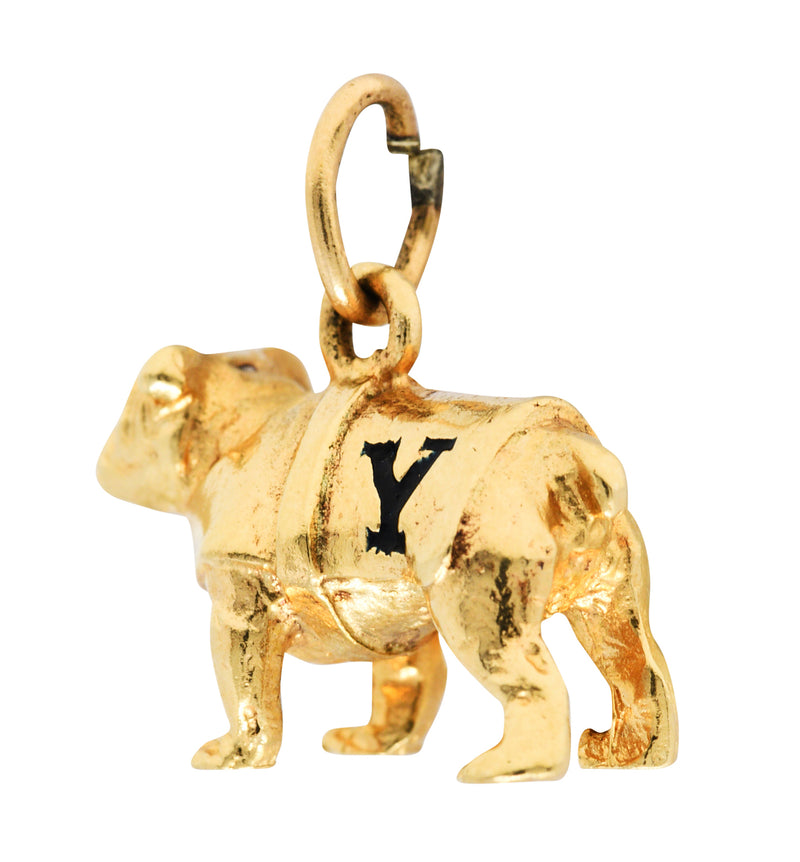 Retro Yale 14 Karat Yellow Gold Bulldog Charmcharm - Wilson's Estate Jewelry