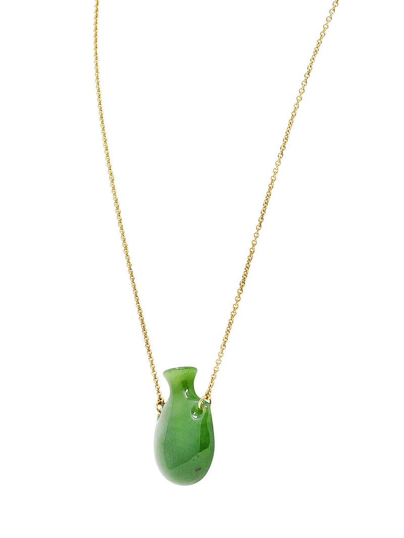 Elsa Peretti Tiffany & Co. Nephrite Jade 18 Karat Gold Bottle NecklaceNecklace - Wilson's Estate Jewelry