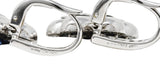 Contemporary 5.74 CTW Sapphire Diamond 18 Karat White Gold Floral Drop Earrings Wilson's Estate Jewelry