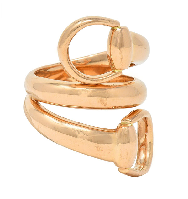 Gucci Contemporary 18 Karat Rose Gold Horsebit Wrap Ring