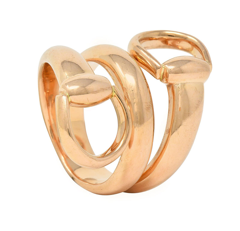Gucci horsebit on sale ring 18k gold