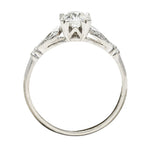 1930's Art Deco 0.90 CTW Diamond Platinum Buckle Engagement Ring Wilson's Estate Jewelry
