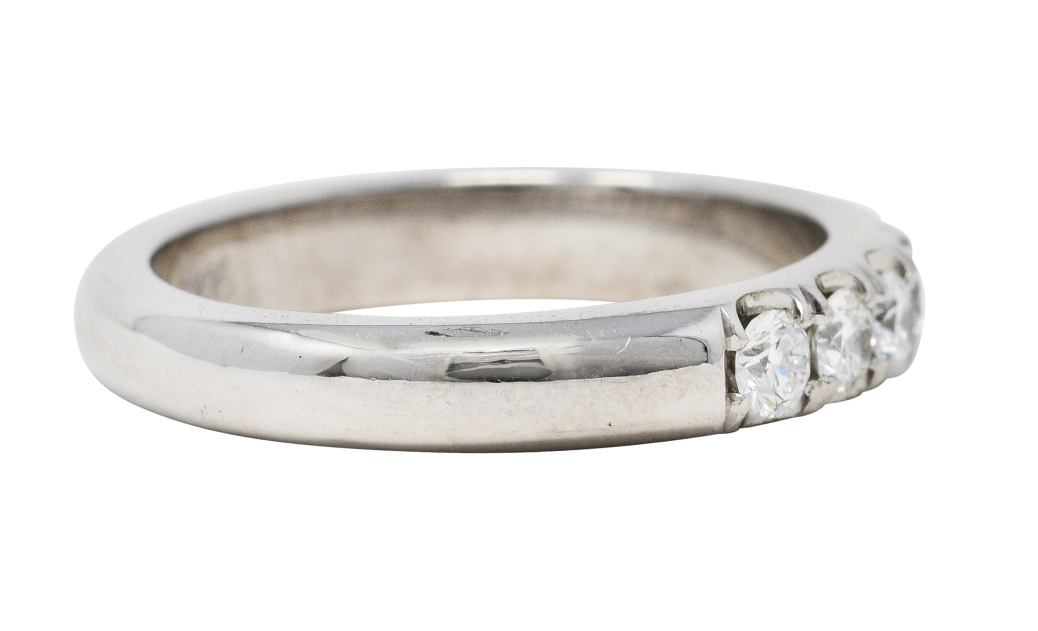 Contemporary 0.75 CTW Diamond 14 Karat White Gold Anniversary Band RingRing - Wilson's Estate Jewelry