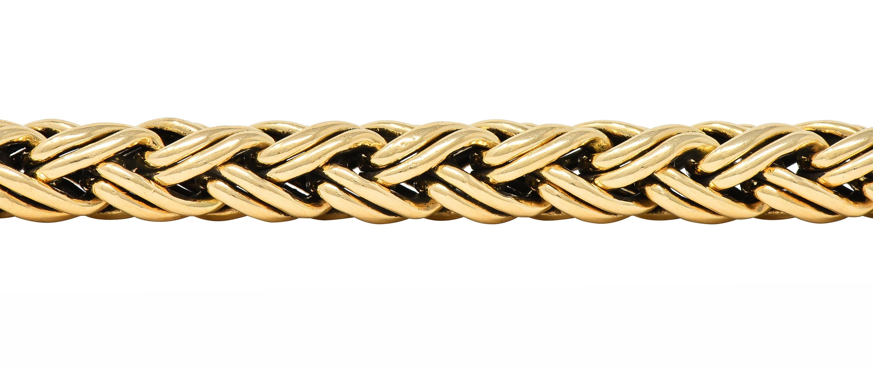 Tiffany & Co. 1990's 14 Karat Yellow Gold Russian Weave Vintage Chain Bracelet