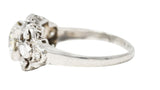 1930's Art Deco 1.30 CTW Diamond Platinum Geometric Engagement Ring Wilson's Estate Jewelry