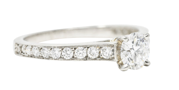 Cartier French Contemporary 0.42 CTW Transitional Cut Diamond Platinum Engagement Ring GIA Wilson's Estate Jewelry