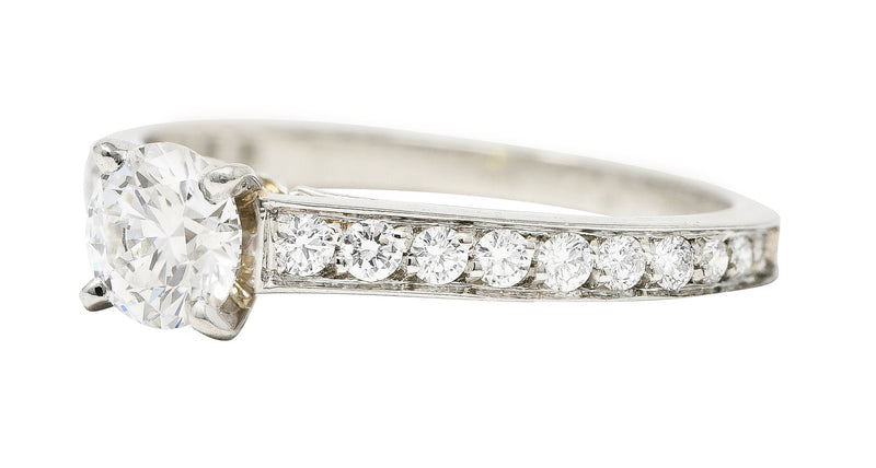 Cartier French Contemporary 0.42 CTW Transitional Cut Diamond Platinum Engagement Ring GIA Wilson's Estate Jewelry