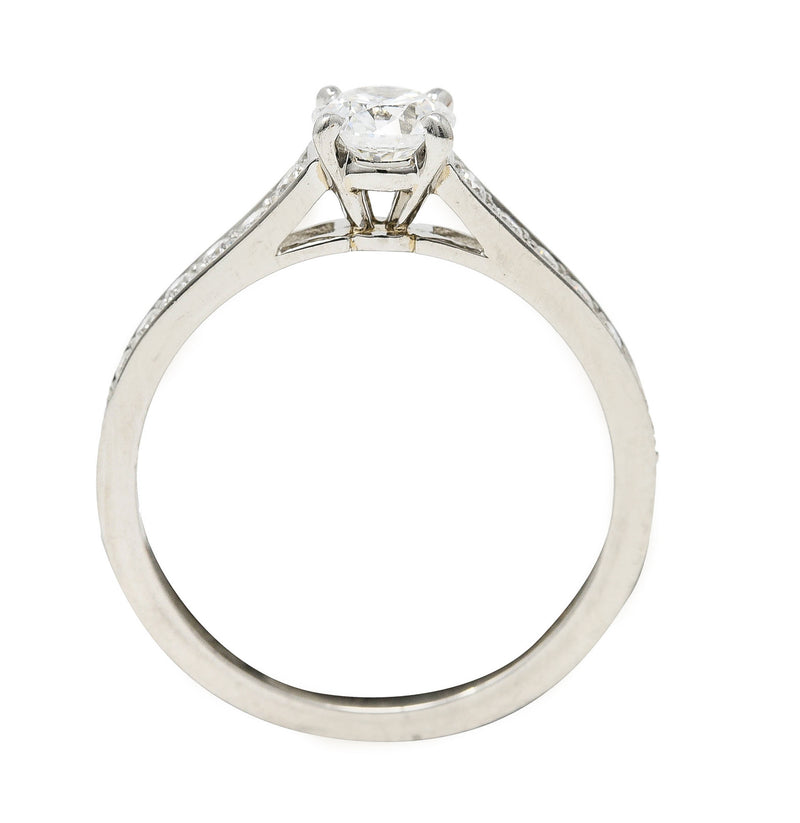 Cartier French Contemporary 0.42 CTW Transitional Cut Diamond Platinum Engagement Ring GIA Wilson's Estate Jewelry