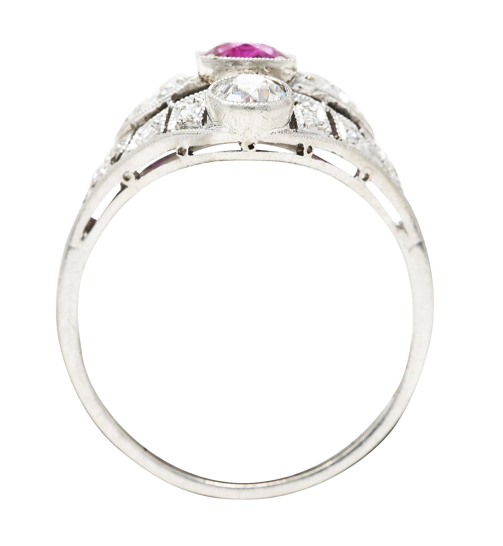 Art Deco 2.12 CTW No Heat Burma Ruby Diamond Platinum Dinner Ring GIA Wilson's Estate Jewelry