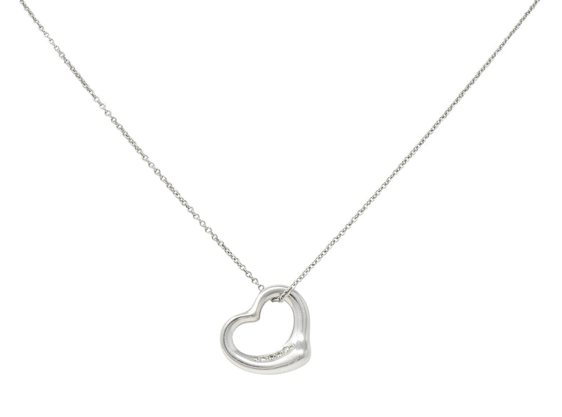 Tiffany & Co. - Elsa Peretti Silver Mini Open Heart Necklace – Current  Boutique