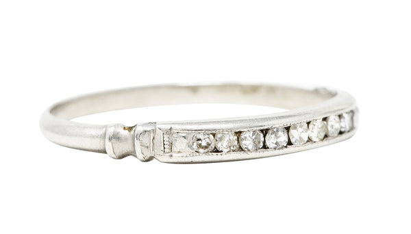 Art Deco 0.25 CTW Diamond Platinum Channel Wedding Band Ring Wilson's Estate Jewelry