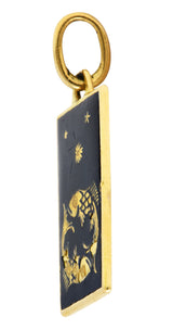 1970's Italian Enamel 18 Karat Gold Pisces Zodiac Charmcharm - Wilson's Estate Jewelry