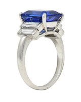 Tiffany & Co. 7.92 CTW Tanzanite Diamond Platinum Stepped Vintage Cocktail Ring