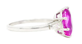 Vintage 2.83 CTW No Heat Pink Sapphire Diamond Platinum Gemstone Ring GIA Wilson's Estate Jewelry