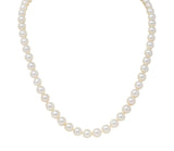 Mikimoto Diamond Cultured Pearl 18 Karat Gold Strand NecklaceNecklace - Wilson's Estate Jewelry