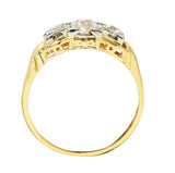 1920's Art Deco 0.60 CTW Diamond 14 Karat Two-Tone Three Stone Ring Wilson's Estate Jewelry