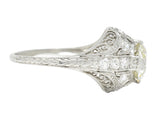 Edwardian 1.77 CTW Old European Cut Diamond Platinum Bombay Engagement Ring