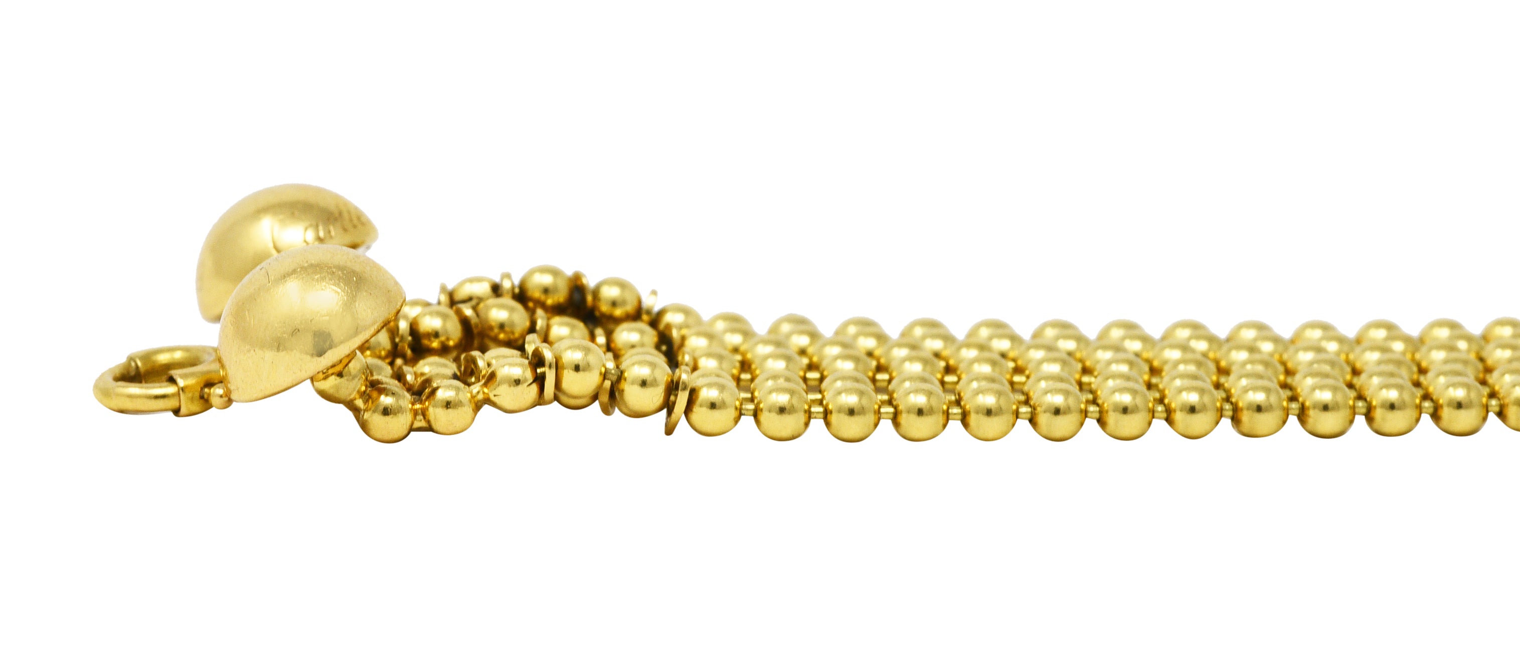1999 Cartier 18 Karat Gold Bead Draperie Multi-Strand BraceletNecklace - Wilson's Estate Jewelry
