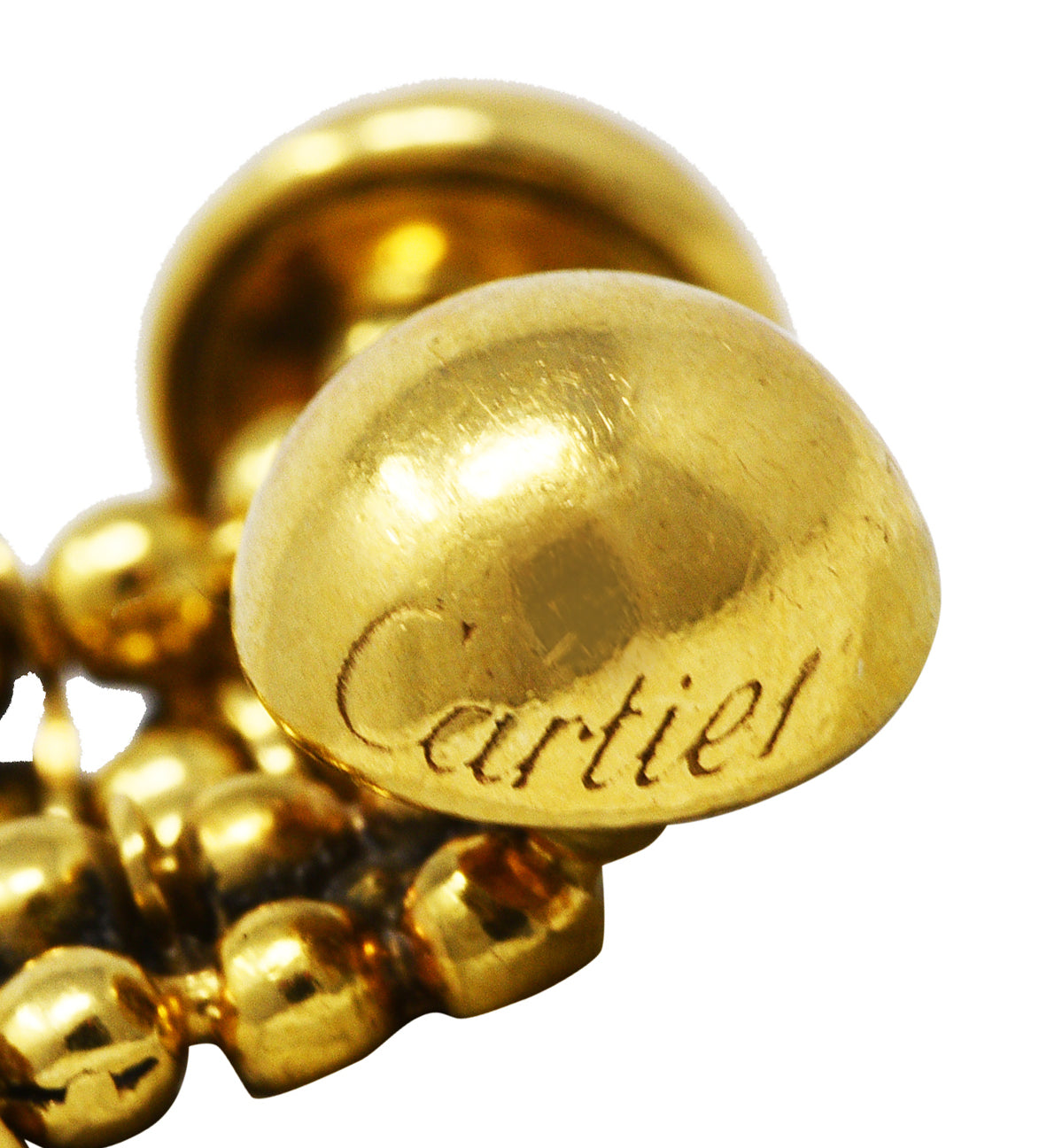 1999 Cartier 18 Karat Gold Bead Draperie Multi-Strand BraceletNecklace - Wilson's Estate Jewelry