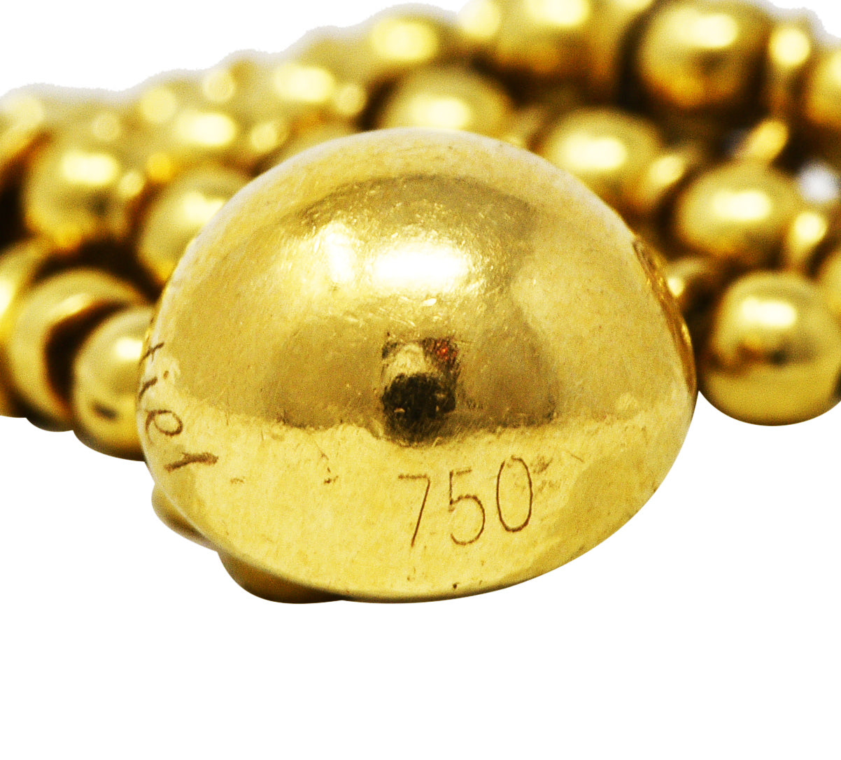 1999 Cartier 18 Karat Gold Bead Draperie Multi-Strand BraceletNecklace - Wilson's Estate Jewelry