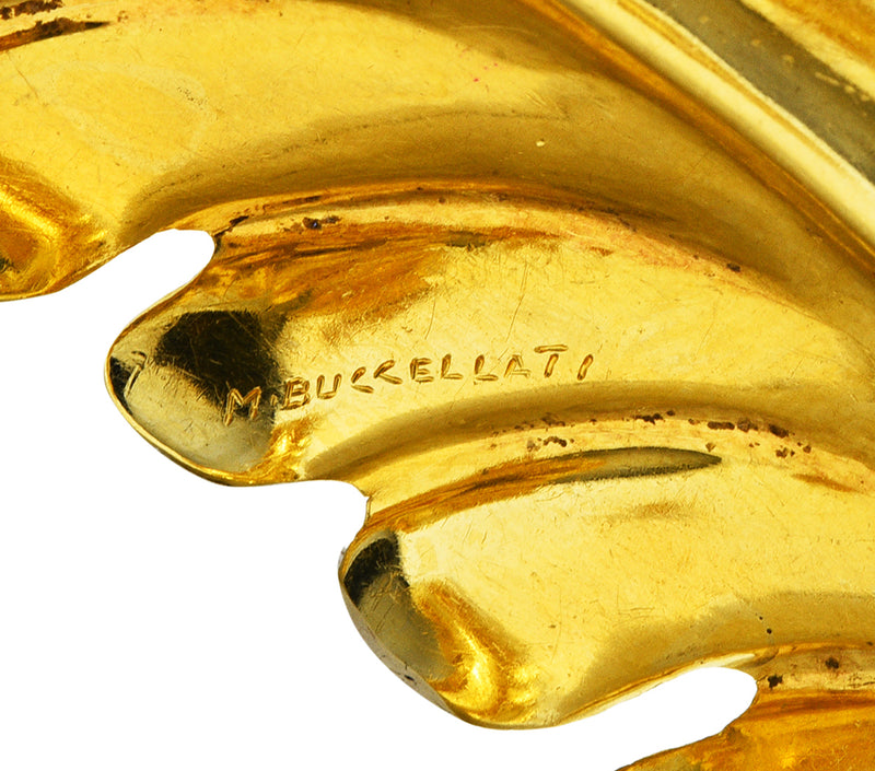 1960's Buccellati 18 Karat Two-Tone Gold Vintage Floral Oak Leaf Cuff BraceletBracelet - Wilson's Estate Jewelry
