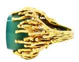 Brutalist Chrysoprase 18 Karat Yellow Gold Sculptural RingRing - Wilson's Estate Jewelry