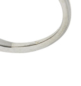 Art Deco 1.27 CTW European Diamond Sapphire 18 Karat White Gold Engagement Ring