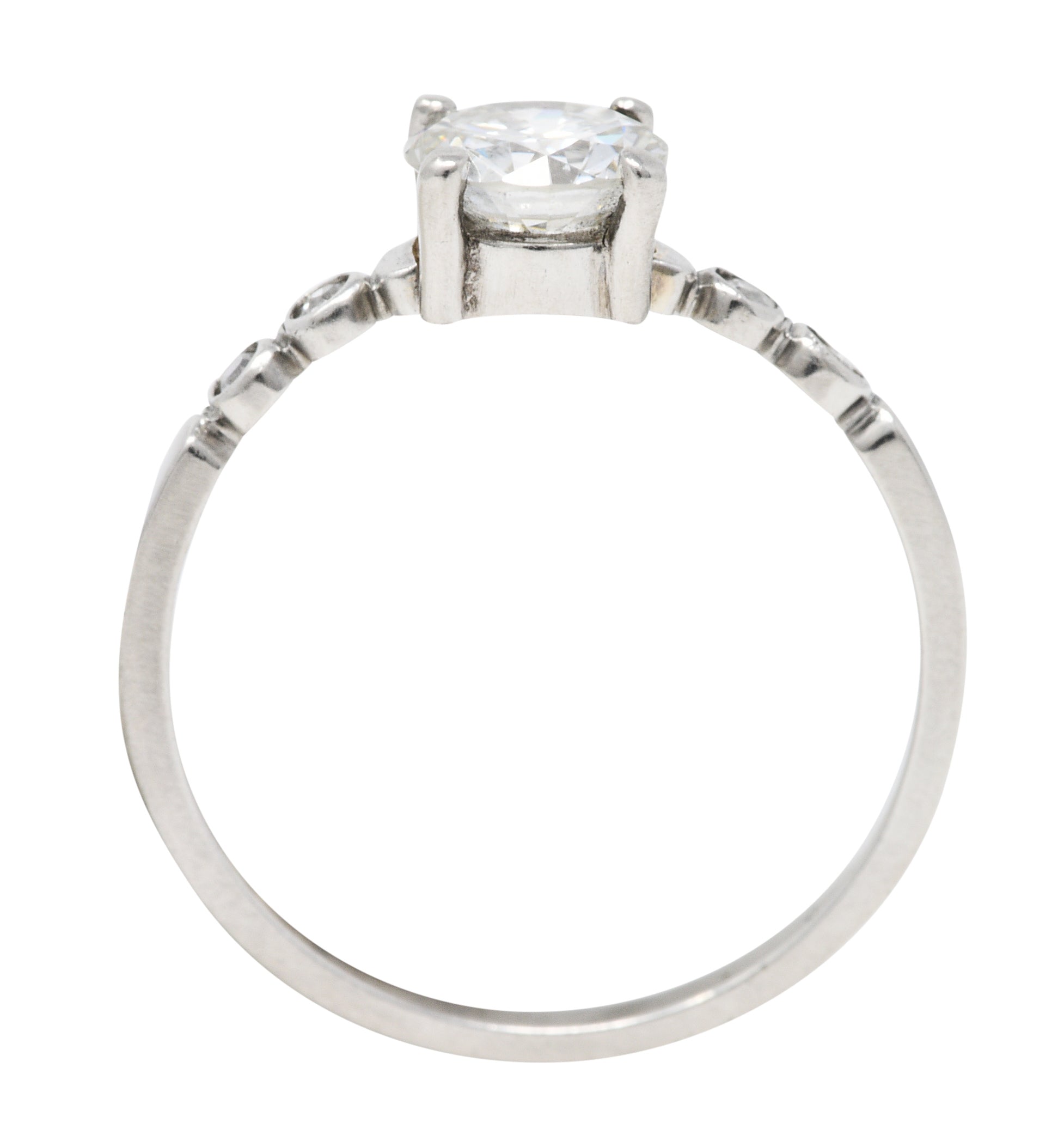 Late Art Deco 0.82 CTW Diamond Platinum Engagement RingRing - Wilson's Estate Jewelry