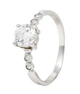 Late Art Deco 0.82 CTW Diamond Platinum Engagement RingRing - Wilson's Estate Jewelry